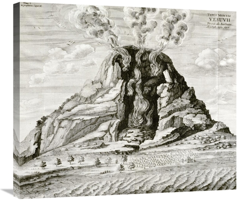 Global Gallery GCS-266671-30-142 30 in. Engraving of Vesuvius Erupting