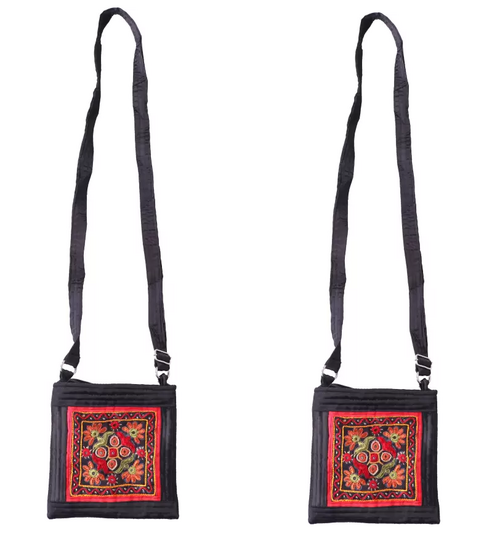 Black Square Sling Bag For Women Pack of 2