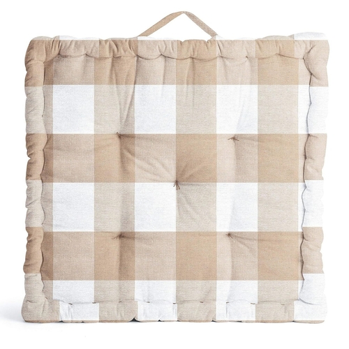 Checkered Floor Cushion Casual Seating & Meditation Yoga - Roma Red