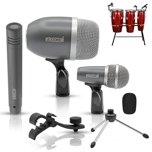 5Core Conga Mic Snare Tom Microphone Drum Kit Condenser XLR Instrument
