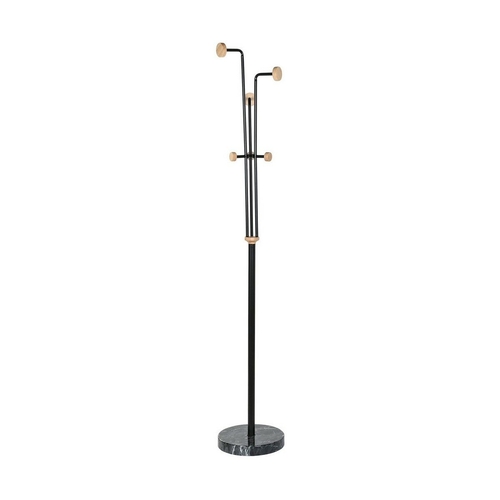 Hat stand DKD Home Decor Black Metal Wood (30 x 30 x 177 cm)