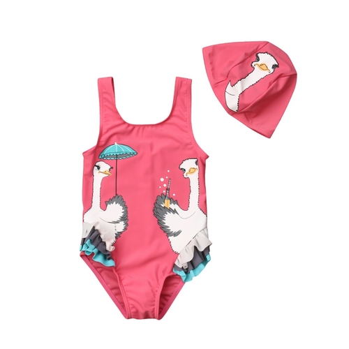 1 6Y Summer Infant Kids Baby Girls Swan Swimwear