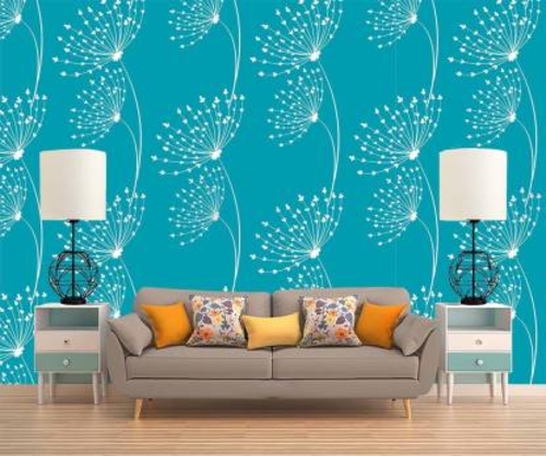HD PRINT HOUSE Decorative Blue Wallpaper 