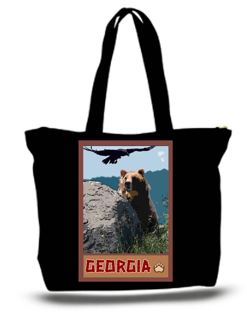 Georgia Wild Life art Travel Poster tote Bag