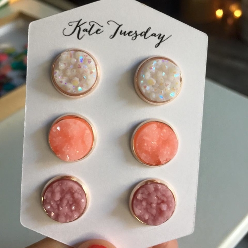 Cherry Hill Druzy Earrings Set