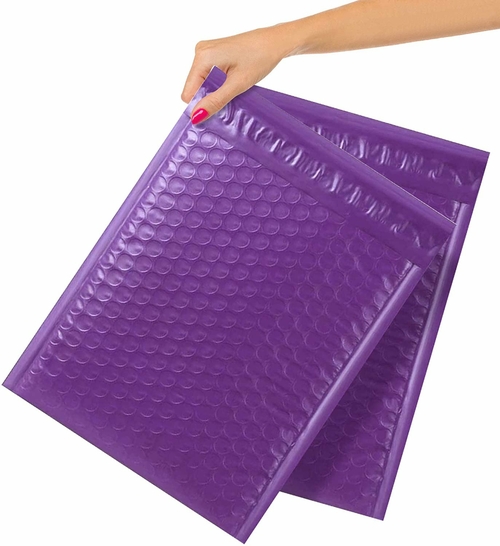 Poly Bubble Mailers 10.5" x 15", Pack of 10 Purple Padded Shipping