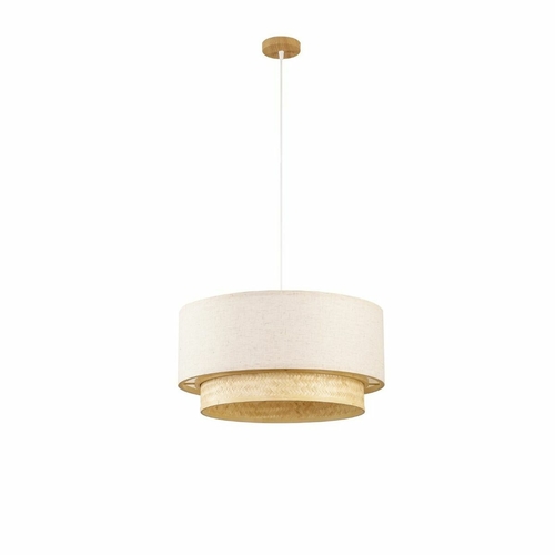 Ceiling Light DKD Home Decor Polyester White Light brown Bamboo 50 W