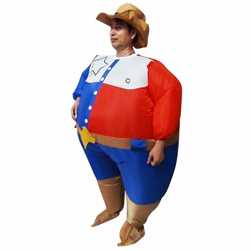 Sheriff Fancy Dress Inflatable Suit -Fan Operated Costume