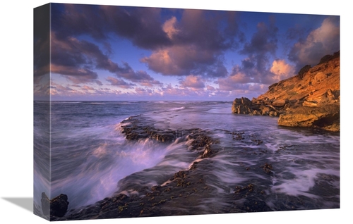 Global Gallery GCS-396356-1216-142 12 x 16 in. Surf Crashing on Rocks 