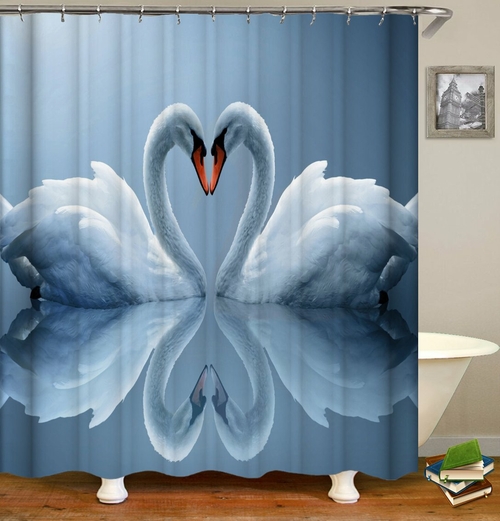 Romantic Swans Shower Curtain