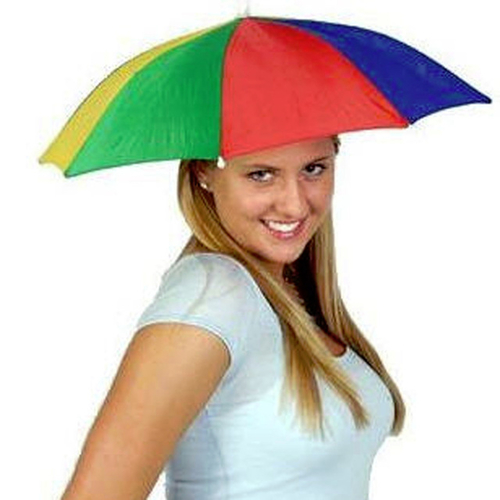 1pcs Portable Umbrella Hat Multicolor Cap Sun Rain