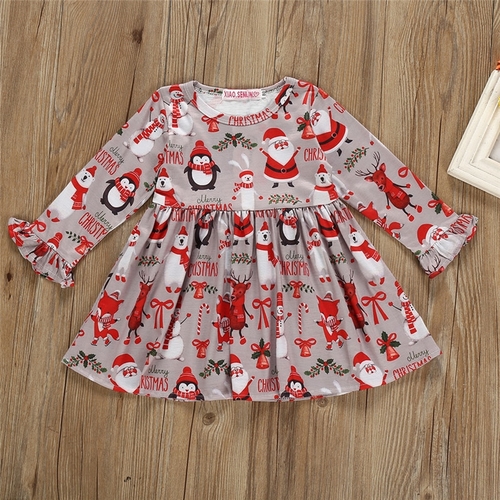 Pudcoco Autumn Toddler kids Baby Girl Xmas Dress