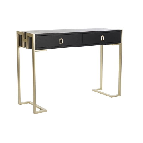 Console DKD Home Decor Black Golden Metal Wood (110 x 35 x 76 cm)