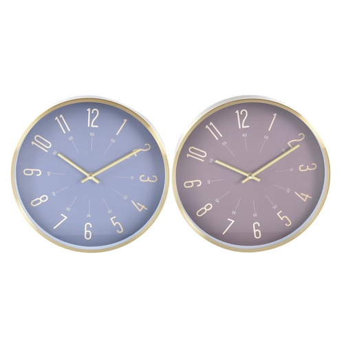 Wall Clock DKD Home Decor Blue Maroon Aluminium Modern 30 x 4 x 30 cm