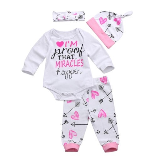 Infant Newborn Baby Girls Romper+Pants 