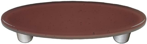 Hot Knobs HK1037-POB Light Plum Oval Glass Cabinet Pull - Black Post