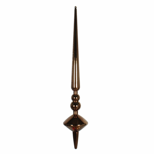 Vickerman M183376S 12 in. Mocha Shiny Cupola Finial Ornament  3 per Ba