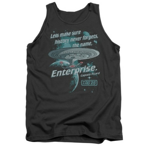 Trevco Star Trek-Never Forget - Adult Tank Top - Charcoal- Small