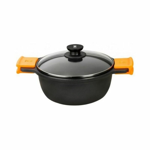 Casserole BRA A270324 (24 cm) Black Metal Aluminium Toughened