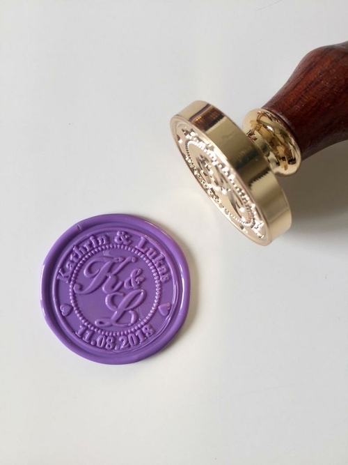 Wedding Wax Seal Stamp with name, initials and date
