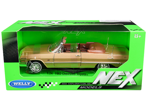 1963 Chevrolet Impala Convertible Gold \NEX Models\" 1/24 Diecast