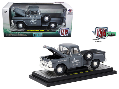 1958 Chevrolet Apache Stepside Truck Granite Gray 1/24 Diecast Model