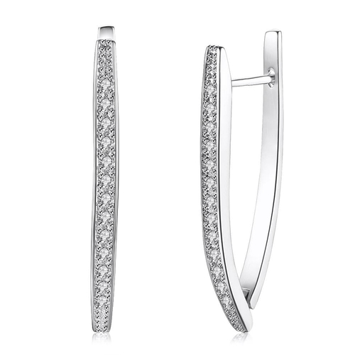 White  Elements 1.00 CT Dangling Pave Teardrop Earrings in 14K White