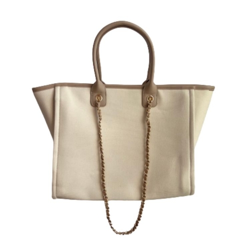 Bolso Tripoli beige combinado con cadenas