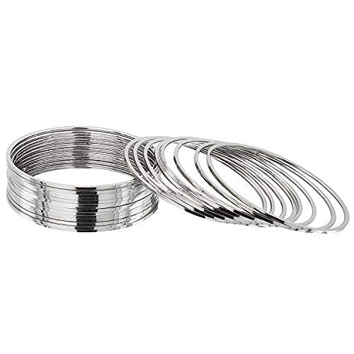 Traditional Plain Bangles Set For Women/Girls Silver