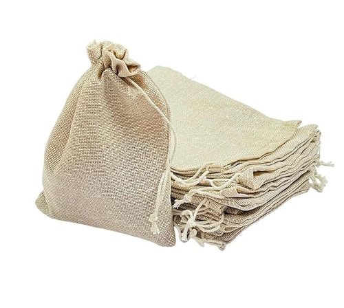 Natural Jute pouch with Drawstring 9x6in/23x15cm, Jute potli bag for