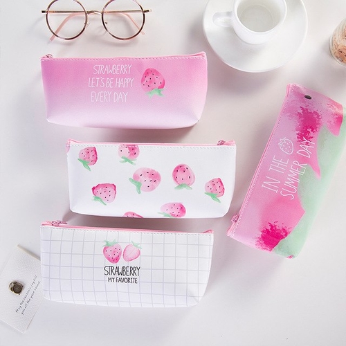 Fruit Strawberry School Pencil Case Students