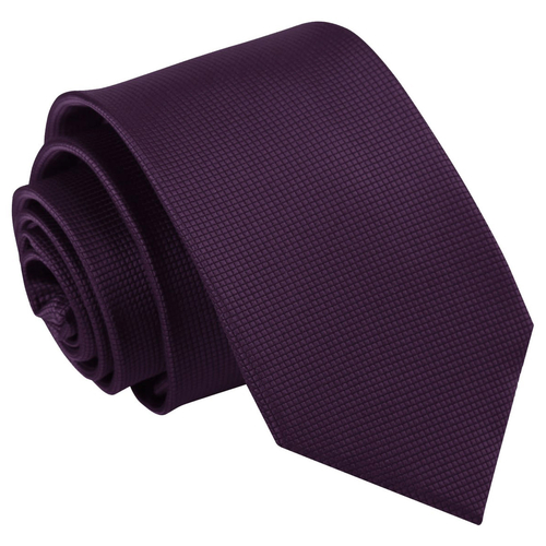 Solid Check Slim Tie - Cadbury Purple