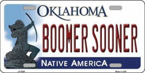 Smart Blonde LP-6268 Boomer Sooner Oklahoma Novelty Metal License Plat