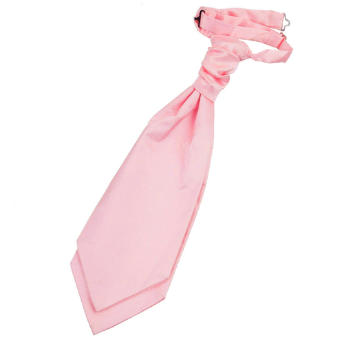 Plain Satin Pre-Tied Ruche Cravat - Baby Pink