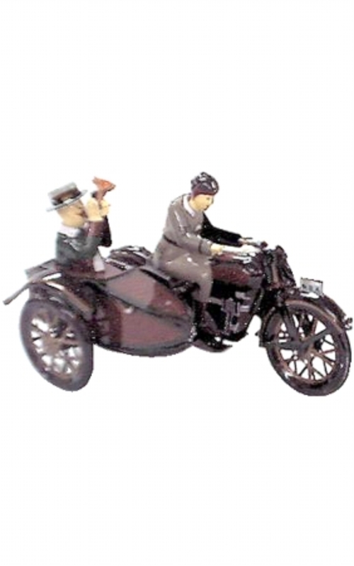 SHAN MS804 Collectible Tin Toy - Motorcycle with Passenger in Sidecar