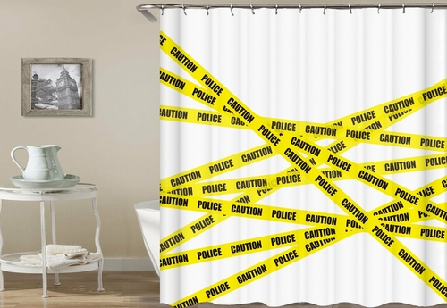 Police Yellow Tape Shower Curtain