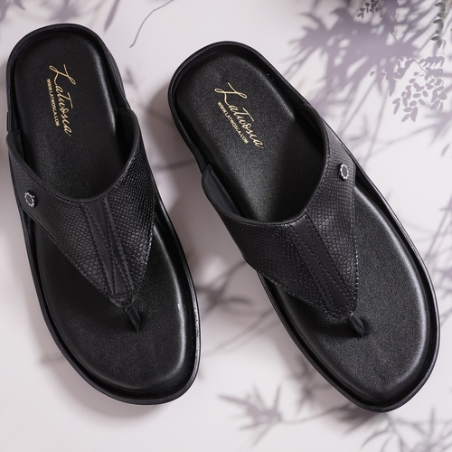 Men's Sedan Flip Flops Thong Sandal (Size-UK-10) (Color-BLACK)