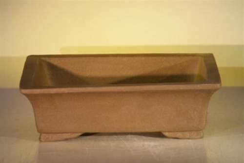 Tan Unglazed Ceramic Bonsai Pot - Rectangle12" x 9.625" x 3.5"