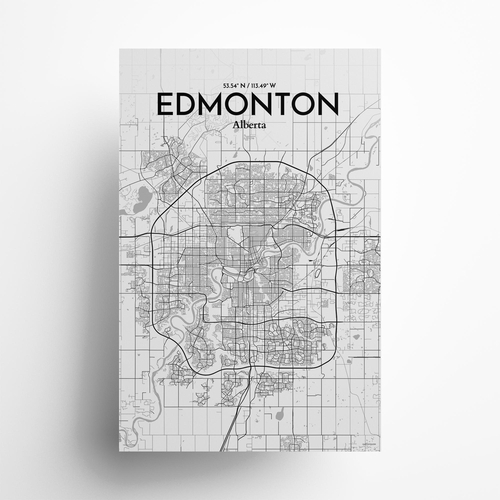 Edmonton City Map Poster