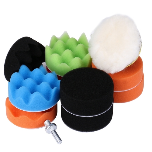 11 Pcs Waffle Waxing Buffing Polishing Sponge Pads