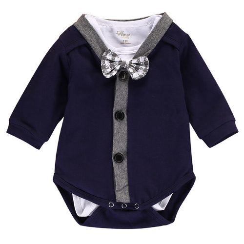 2pcs Newborn Baby Boy Clothes Gentleman Bow