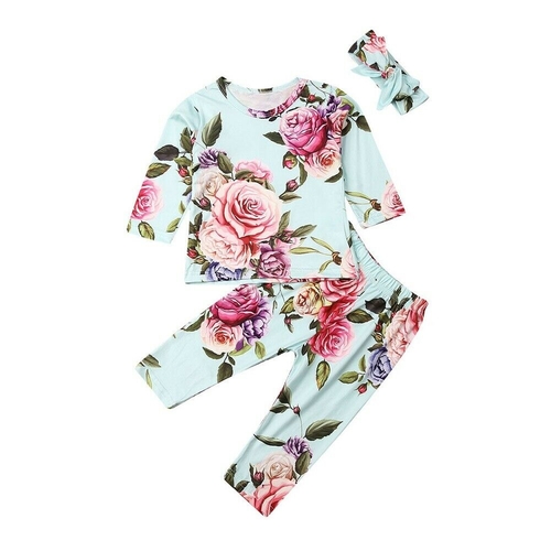 0 3Y Newborn Kid Baby Girl Clothes Sets Long