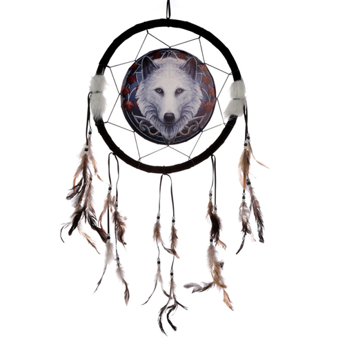 Decorative Lisa Park Wolf Guardian of the Fall 33cm Dreamcatcher