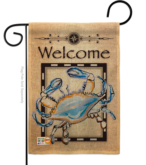 Breeze Decor BD-NA-G-107028-IP-DB-D-US13-BD 13 x 18.5 in. Blue Crab Bu