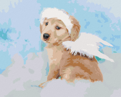 Paint by Numbers - DOG ANGEL ON A CLOUD
