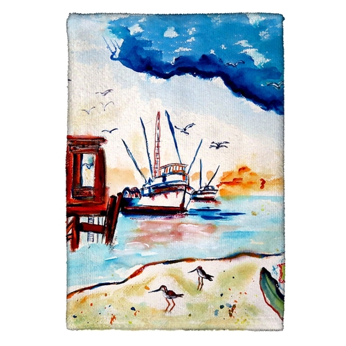 Betsy Drake KT488 Dock & Shrimp Kitchen Towel