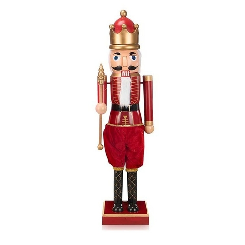 Decorative Figure Nutcracker Music Movement Extendable Red White