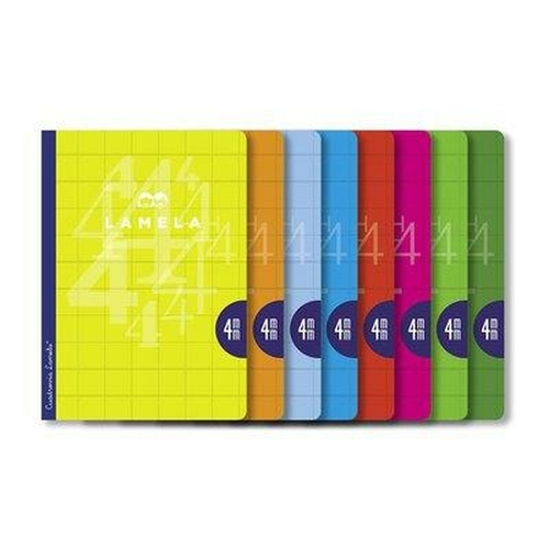 Notebook Lamela 4X4 4MM 50 Sheets 10 Units Grid sheets A4 Multicolour