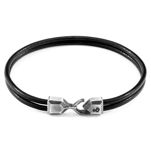 Raven Black Cromer Silver & Leather Bracelet