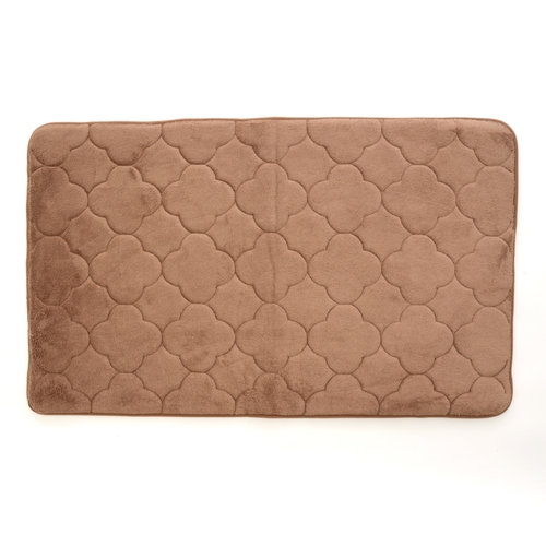 17 x 24 in. Embroidered Memory Foam Bath Mat - Wood Smoke